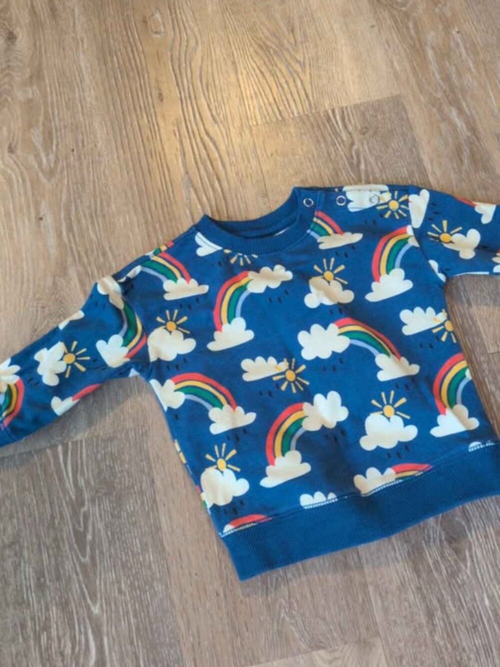 Rainbow and Cloud Print Baby Sweatshirt Hanna Anderson 6-12 month